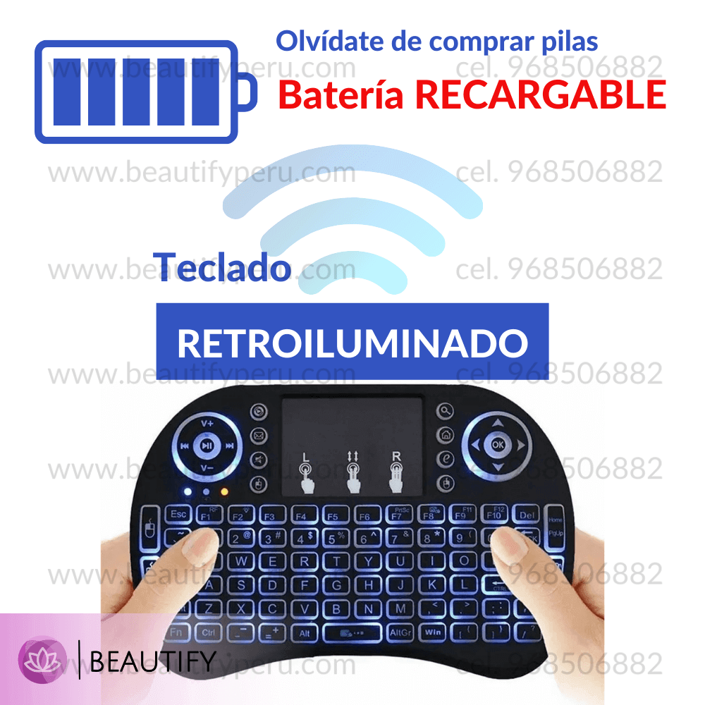 Mini Teclado Inalámbrico Retroiluminado
