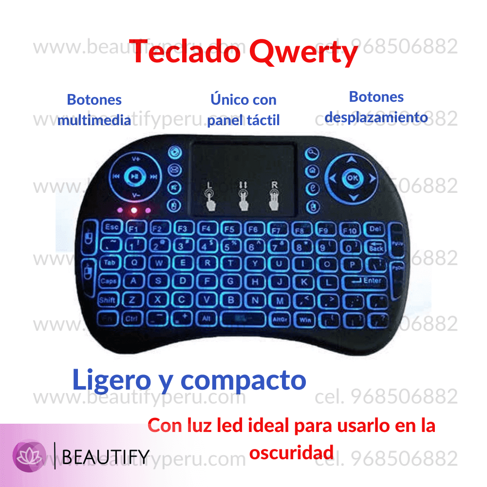 Mini Teclado Inalámbrico Retroiluminado
