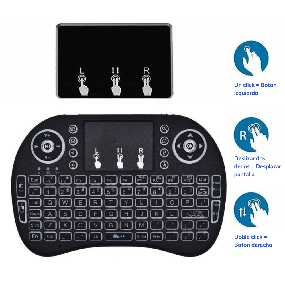 Mini Teclado Inalámbrico Retroiluminado